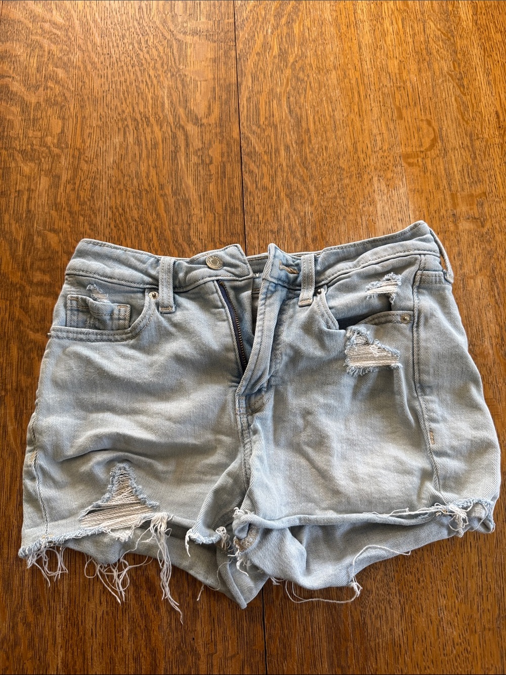 Old Navy Light Blue Distressed Denim Shorts